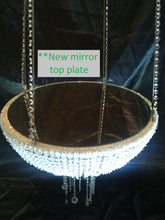 Load image into Gallery viewer, Cake Swing, Crystal Chandelier suspended cake platform. PREMIUM Glass crystal Heavy duty by Crystal wedding uk