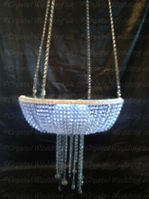 Load image into Gallery viewer, Cake Swing, Crystal Chandelier suspended cake platform. PREMIUM Glass crystal Heavy duty by Crystal wedding uk
