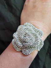 Load image into Gallery viewer, Wrist corsage ,Crystal Rose Wedding Cuff, bridesmaid Bracelet, Rose gold by Crystal wedding uk