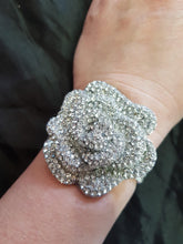 Load image into Gallery viewer, Wrist corsage ,Crystal Rose Wedding Cuff, bridesmaid Bracelet, Rose gold by Crystal wedding uk