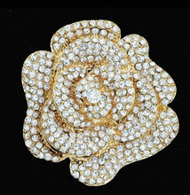 Load image into Gallery viewer, Groom Boutonniere, Crystal rose buttonhole. Silver brooch rhinestone drop, Wedding Buttonhole Pin. by Crystal wedding uk