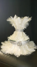 Load image into Gallery viewer, Ostrich Feather cake stand ,GATSBY 1920's style wedding cake stand - many colours - all sizes by Crystal wedding uk
