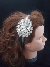 Load image into Gallery viewer, Large side tiara , Vintage inspired crystal band, Silver, Gold or Rose gold by Crystal wedding uk