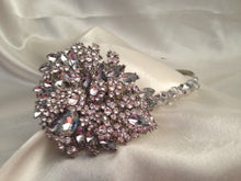 Load image into Gallery viewer, Large side tiara , Vintage inspired crystal band, Silver, Gold or Rose gold by Crystal wedding uk