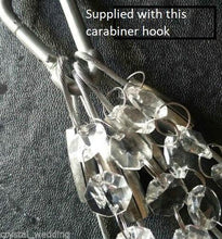 Load image into Gallery viewer, Suspended cake Swing mirror top - gold or silver Faux Crystal chandelier style drape by Crystal wedding uk
