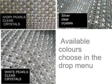 Load image into Gallery viewer, wedding cake stand , Crystal & Pearl cake stage. - round or square all sizes in white,black or ivory by Crystal wedding uk