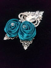 Load image into Gallery viewer, Diamante crystal Rhinestone drape bridal bouquet - Fully personalised in many colours with silver crystal brooches. by Crystal wedding uk