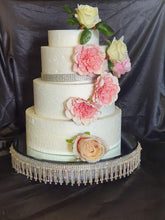 Load image into Gallery viewer, Diamante cake stand, rhinestone tassel design by Crystal wedding uk