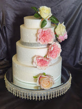 Load image into Gallery viewer, Diamante cake stand, rhinestone tassel design by Crystal wedding uk