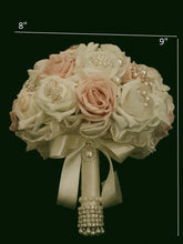 Load image into Gallery viewer, BROOCH BOUQUET Blush & Pearl wedding bouquet by Crystal wedding uk