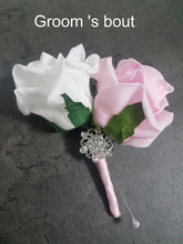 Load image into Gallery viewer, BROOCH BOUQUET Blush & Pearl wedding bouquet by Crystal wedding uk