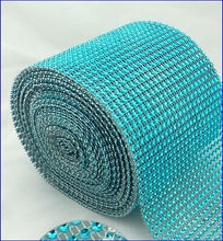 Load image into Gallery viewer, Diamante ribbon, Crystal effect cake trim, diamond mesh, bling mesh 1 METER cake trim. by Crystal wedding uk