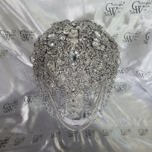 Load image into Gallery viewer, Brooch bouquet, Jewel crystal wedding bouquet. Crystal Bridal Brooch Bouquet, cascade Jewel bouquet by Crystal wedding uk