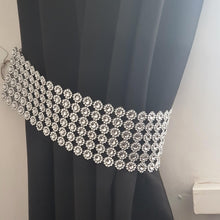 Load image into Gallery viewer, Pair (x2) Of Diamante flower Effect Crystal tie backs / hold Backs for Curtains & Voiles by Crystal wedding uk