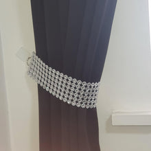 Load image into Gallery viewer, Pair (x2) Of Diamante flower Effect Crystal tie backs / hold Backs for Curtains & Voiles by Crystal wedding uk