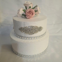 Load image into Gallery viewer, Diamante & Rectangle design Cake Trim ,1 metre by Crystal wedding uk