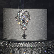 Load image into Gallery viewer, Crystal cake Jewellery [ 3 letters and 2pc of brooch set , cake decoration, rhinestone cake jewellery, by Crystal wedding uk
