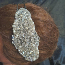 Load image into Gallery viewer, Crystal and Pearl tiara , side hair piece by Crystal wedding uk
