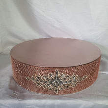 Load image into Gallery viewer, Rhinestone Crystal brooch style cake stand, many colours by Crystal wedding uk