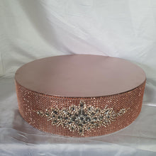 Load image into Gallery viewer, Rhinestone Crystal brooch style cake stand, many colours by Crystal wedding uk