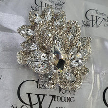 Load image into Gallery viewer, Wedding prom corsage. rhinestone brooch Bracelet Jewellery by Crystal wedding uk