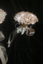 Load image into Gallery viewer, Clear Crystal bouquet, Brides wire bead jewel bouquet. rose gold. silver or Gold by Crystal wedding uk