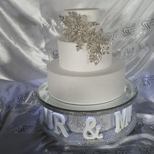 Load image into Gallery viewer, Cake brooch, crystal rhinestone cake decoration - Silver cake jewelery by Crystal wedding uk