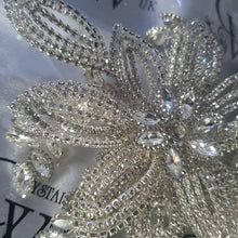 Load image into Gallery viewer, Cake brooch, crystal rhinestone cake decoration - Silver cake jewelery by Crystal wedding uk