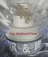 Load image into Gallery viewer, Cake brooch, crystal rhinestone cake decoration - Silver cake jewelery by Crystal wedding uk