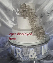 Load image into Gallery viewer, Cake brooch, crystal rhinestone cake decoration - Silver cake jewelery by Crystal wedding uk