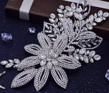 Load image into Gallery viewer, Cake brooch, crystal rhinestone cake decoration - Silver cake jewelery by Crystal wedding uk