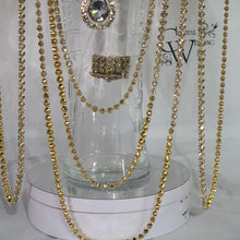 Load image into Gallery viewer, Gold Brooch bouquet, Jewel crystal wedding bouquet. Crystal Bridal Brooch Bouquet, cascade Jewel bouquet by Crystal wedding uk