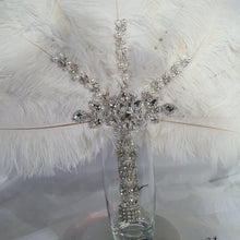 Load image into Gallery viewer, Set of 4 Feather Fan bouquets, Ostrich feathers,Great Gatsby wedding style 1920's - any colour as custom made
