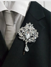 Load image into Gallery viewer, Silver wedding bouquet. Crystal bridal bouquet. Brooch bouquet. Full jeweled bouquet. Jewel bouquet by Crystal wedding uk