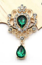 Load image into Gallery viewer, 3pc Rhinestone Cake Brooch Gold Plated Wedding cake Decoration (Set of 3)