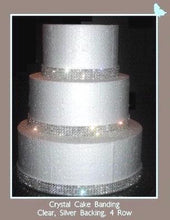 Load image into Gallery viewer, Crystal Diamante rhinestone ribbon flexible trim for cakes AB or CLEAR 1yrd by Crystal wedding uk