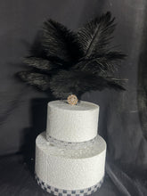 Load image into Gallery viewer, Rhinestone Ostrich Feather Cake Topper: 1920s Gatsby Decor
