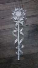 Load image into Gallery viewer, Snowflake wand, flower girl bridesmaid, Winter wedding by Crystal wedding uk