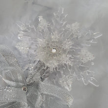 Load image into Gallery viewer, Snowflake wand, flower girl bridesmaid, Winter wedding by Crystal wedding uk