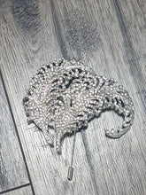 Load image into Gallery viewer, Peacock feather Brooch buttonhole Double Feather, Wedding Boutonnière by Crystal wedding uk