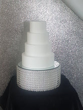 Load image into Gallery viewer, Crystal effect STATEMENT cake stand, Crystal wedding cake stand - 7" deep by all sizes round and square by Crystal wedding uk