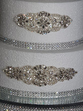 Load image into Gallery viewer, Cake brooch set of 3 , crystal rhinestone & pearl cake decoration - Silver or Gold by Crystal wedding uk