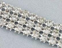 Load image into Gallery viewer, Clear crystal ribbon banding cake ribbon 1 yard REAL GEM STONES ss18 diamante with Superior sparkle by Crystal wedding uk