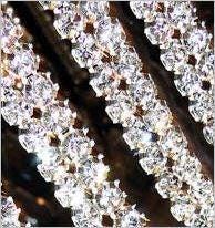 Load image into Gallery viewer, Clear crystal ribbon banding cake ribbon 1 yard REAL GEM STONES ss18 diamante with Superior sparkle by Crystal wedding uk