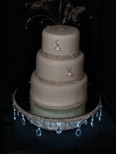 Load image into Gallery viewer, Faux crystal Wedding cake stand Teardrop design+ LED lights - round or square all sizes by Crystal wedding uk