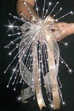 Load image into Gallery viewer, Crystal Bouquet , Bridesmaidsize , 6x10", wedding wire bouquet 'Fountain fall' by Crystal wedding uk