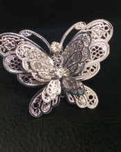 Load image into Gallery viewer, 3d silver Metal Butterfly cake topper set
