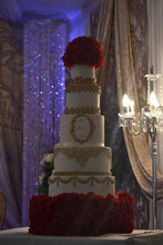 Load image into Gallery viewer, Red Rose wedding cake stand - round or square all sizes many other rose colours too! by Crystal wedding uk