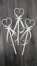 Load image into Gallery viewer, Pearl heart flower girl wand by Crystal wedding uk