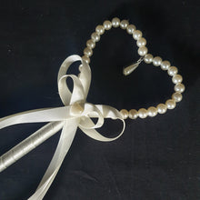 Load image into Gallery viewer, Pearl heart flower girl wand by Crystal wedding uk